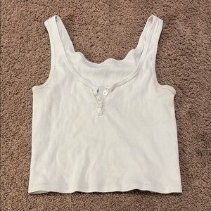 White Ribbed Jon Galt Brandy Tank Top